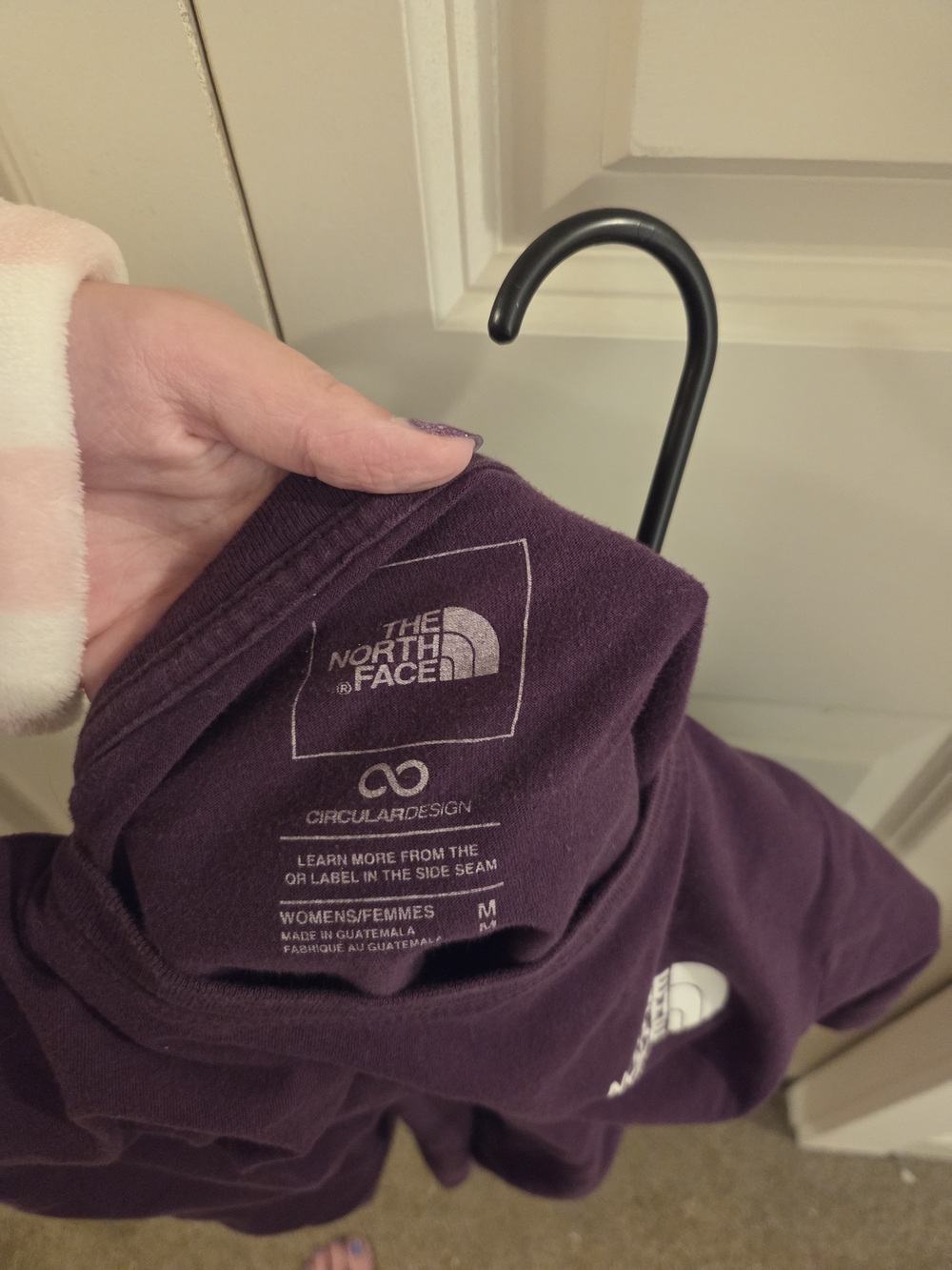 The North Face Purple Short Sleeve Tee with White Logo - Picture 3 of 3